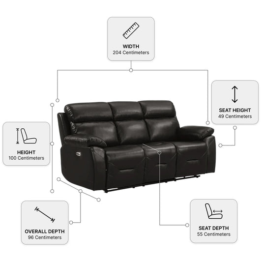 black-recliner-sofa-measurement