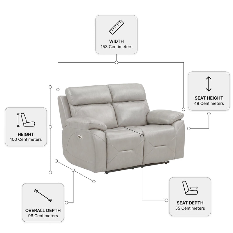 Electric Power Recliner 2 Seater Sofa