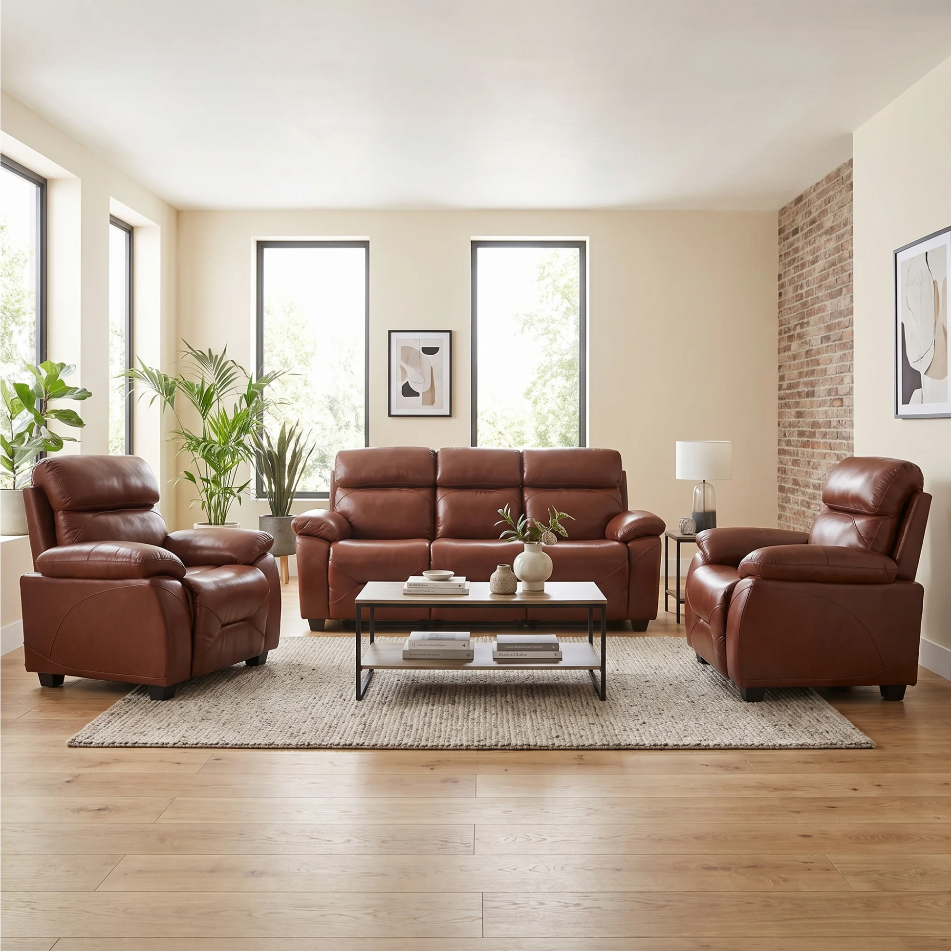 Rivello Tan 3+1+1 Seater Sofa