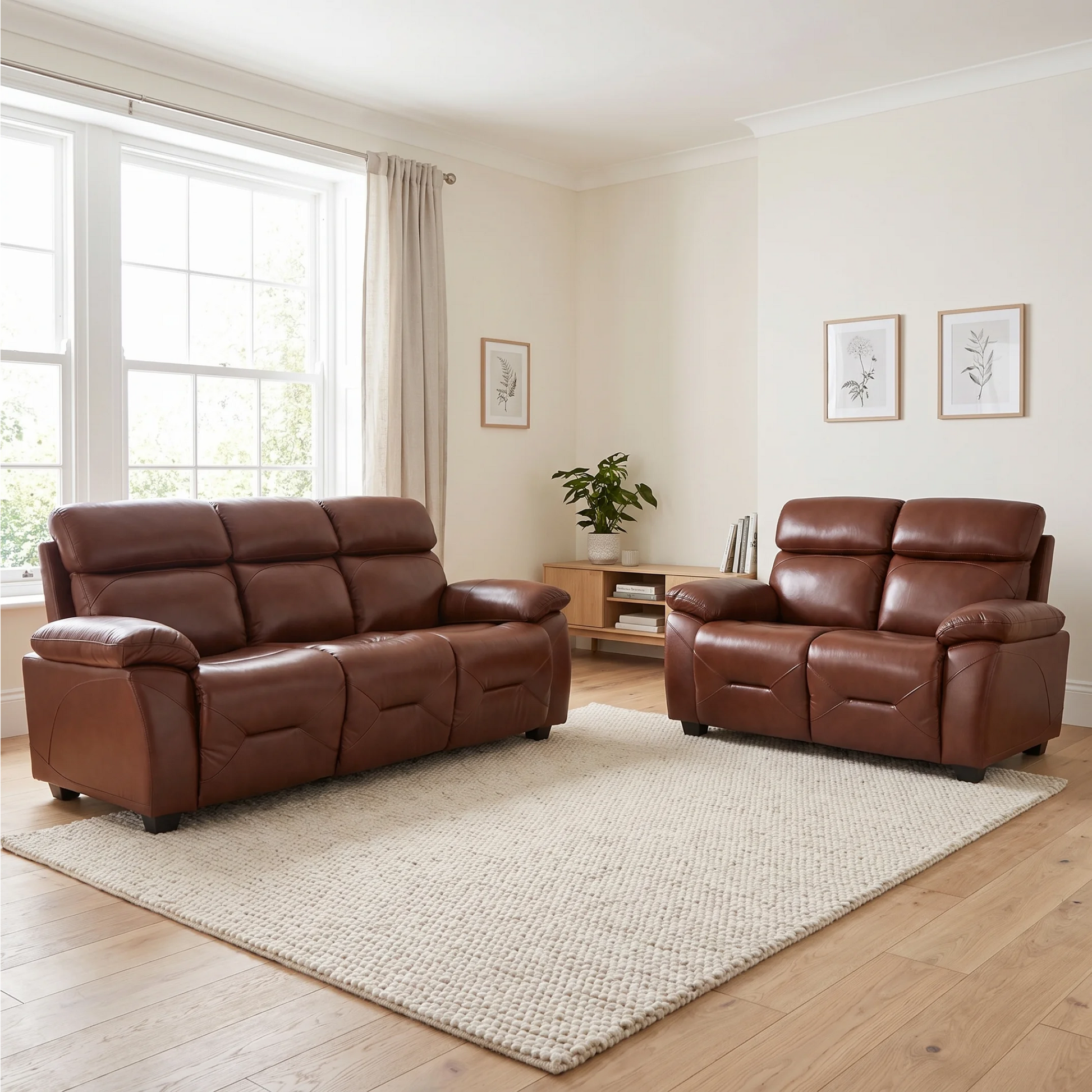 Rivello Genuine Leather Tan 3+2