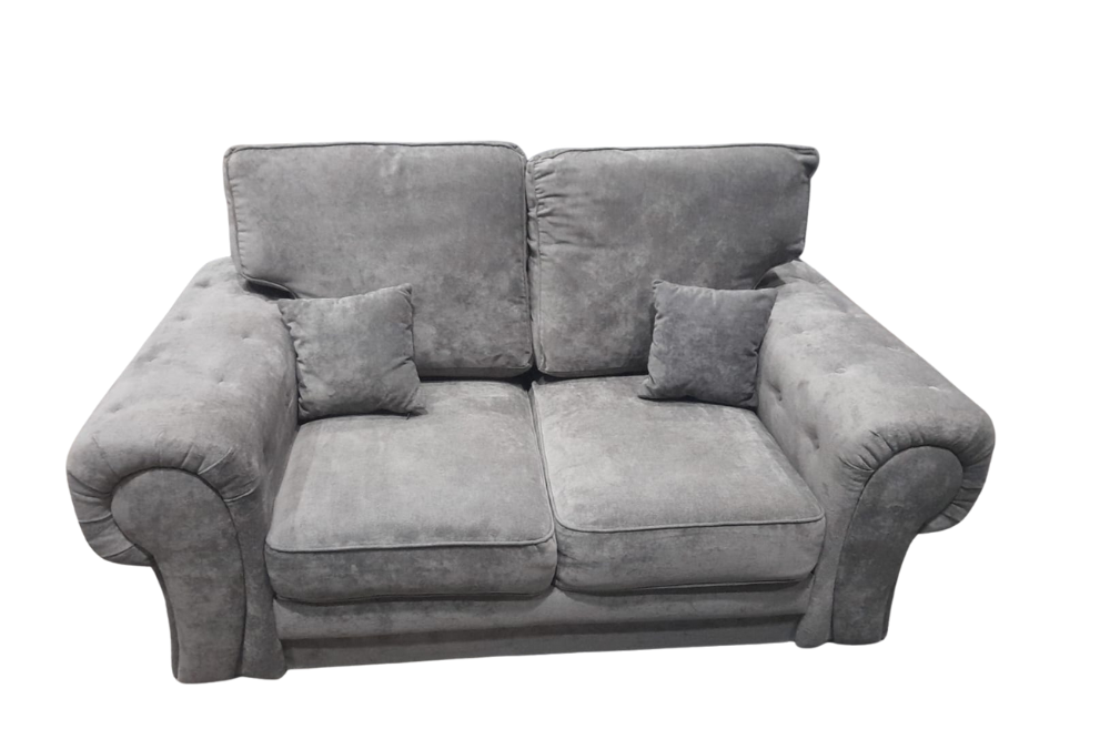 Outlet Verona High Back Grey Fabric 2 Seater Sofa