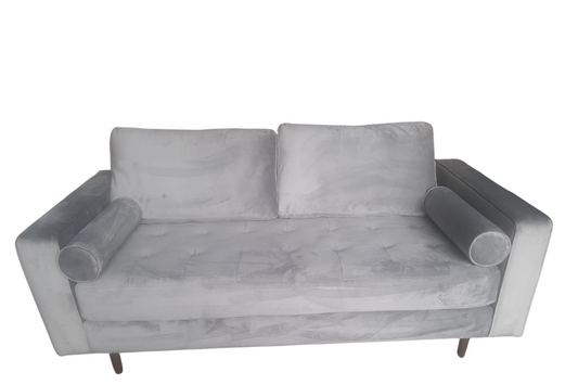 Outlet Scott Grey Velvet 3 Seater Sofa