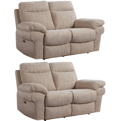 Tanya Beige Fabric Electric Recliner 2+2 Seater Sofa Set