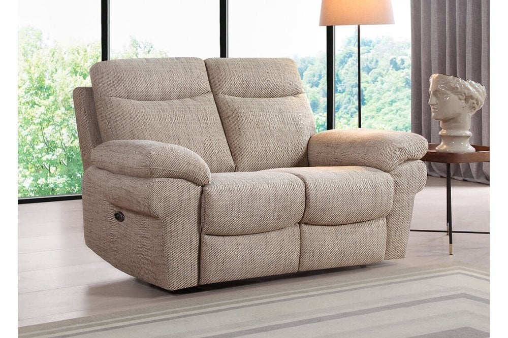 Tanya Beige Fabric Electric Recliner 2 Seater Sofa - Furniture Instore