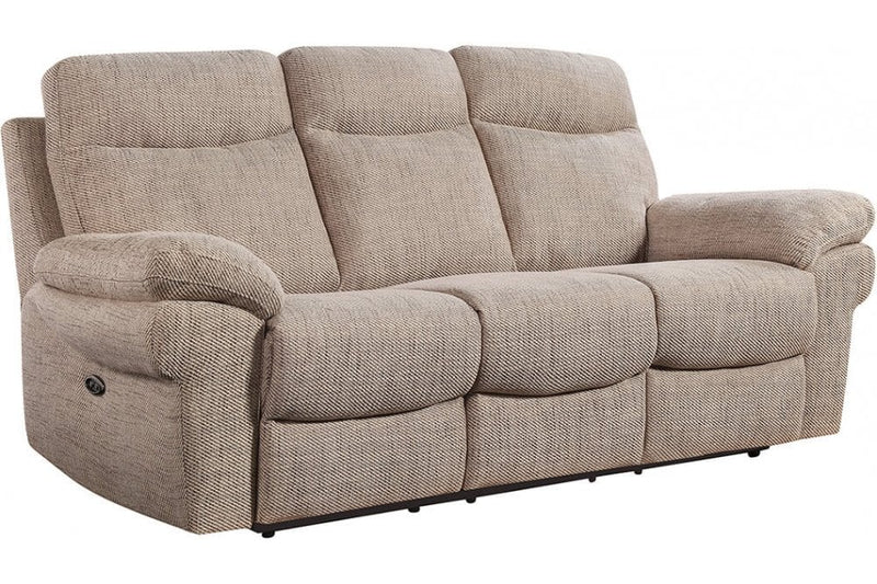 Tanya Beige Fabric Electric Recliner 3 Seater Sofa - Furniture Instore