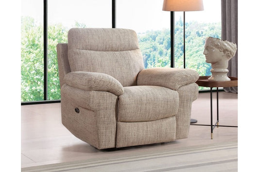 Tanya Beige Fabric Electric Recliner Armchair - Furniture Instore
