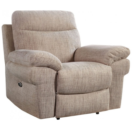 Beige recliner chair on a white background
