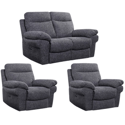 Tanya Grey Fabric Electric Recliner 2+1+1 Seater Sofa Set