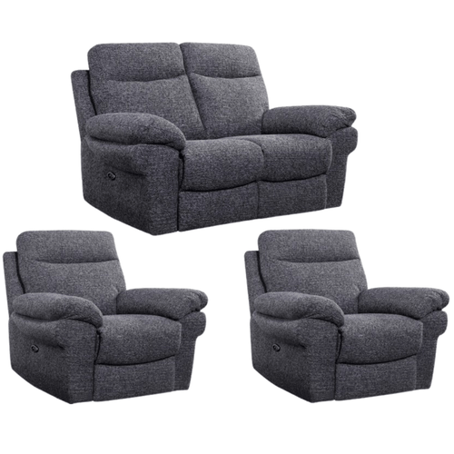 Tanya Grey Fabric Electric Recliner 2+1+1 Seater Sofa Set