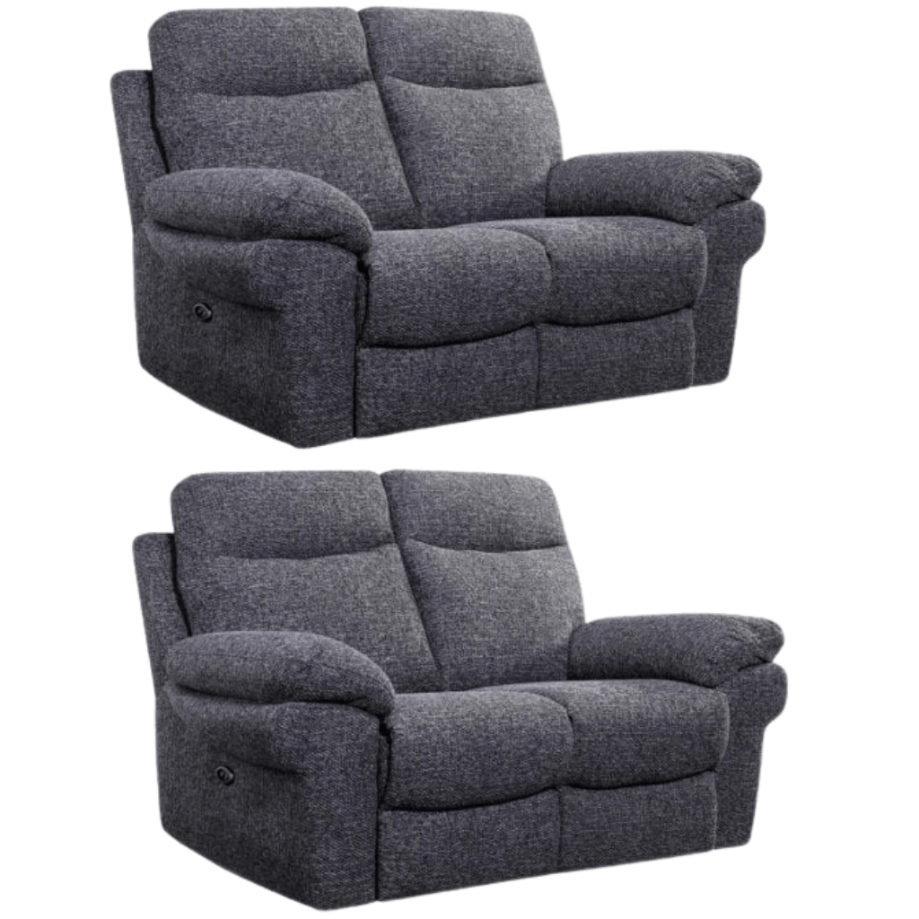Tanya Grey Fabric Electric Recliner 2+2 Seater Sofa Set - Furniture Instore