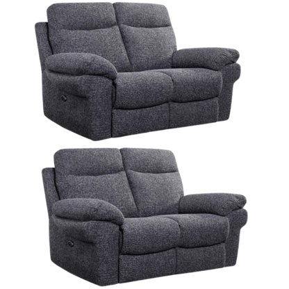 Tanya Grey Fabric Electric Recliner 2+2 Seater Sofa Set - Furniture Instore