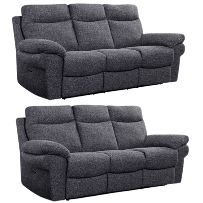 Tanya Grey Fabric Electric Recliner 3+3 Seater Sofa Set