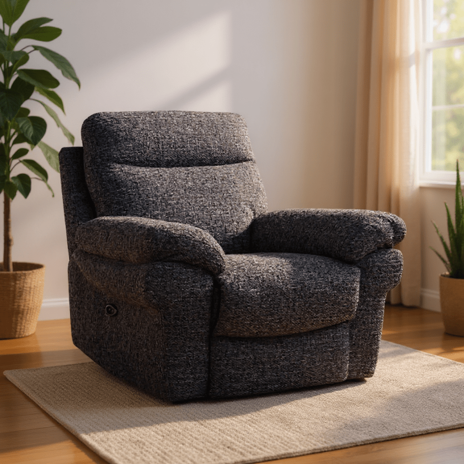 Tanya Grey Fabric Electric Recliner Armchair - Furniture Instore