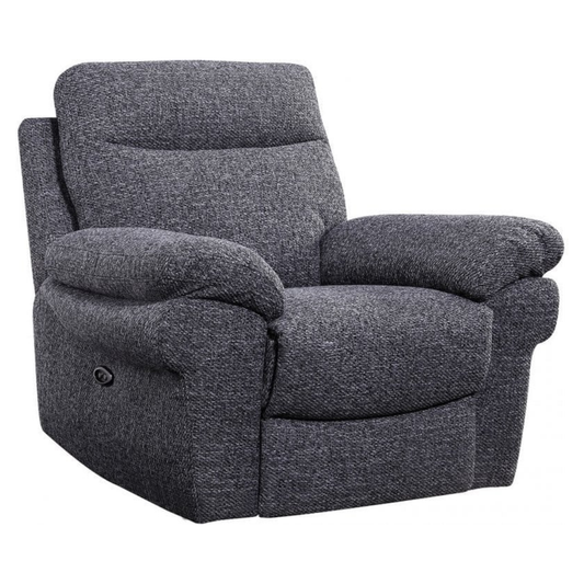 Gray recliner chair on a white background