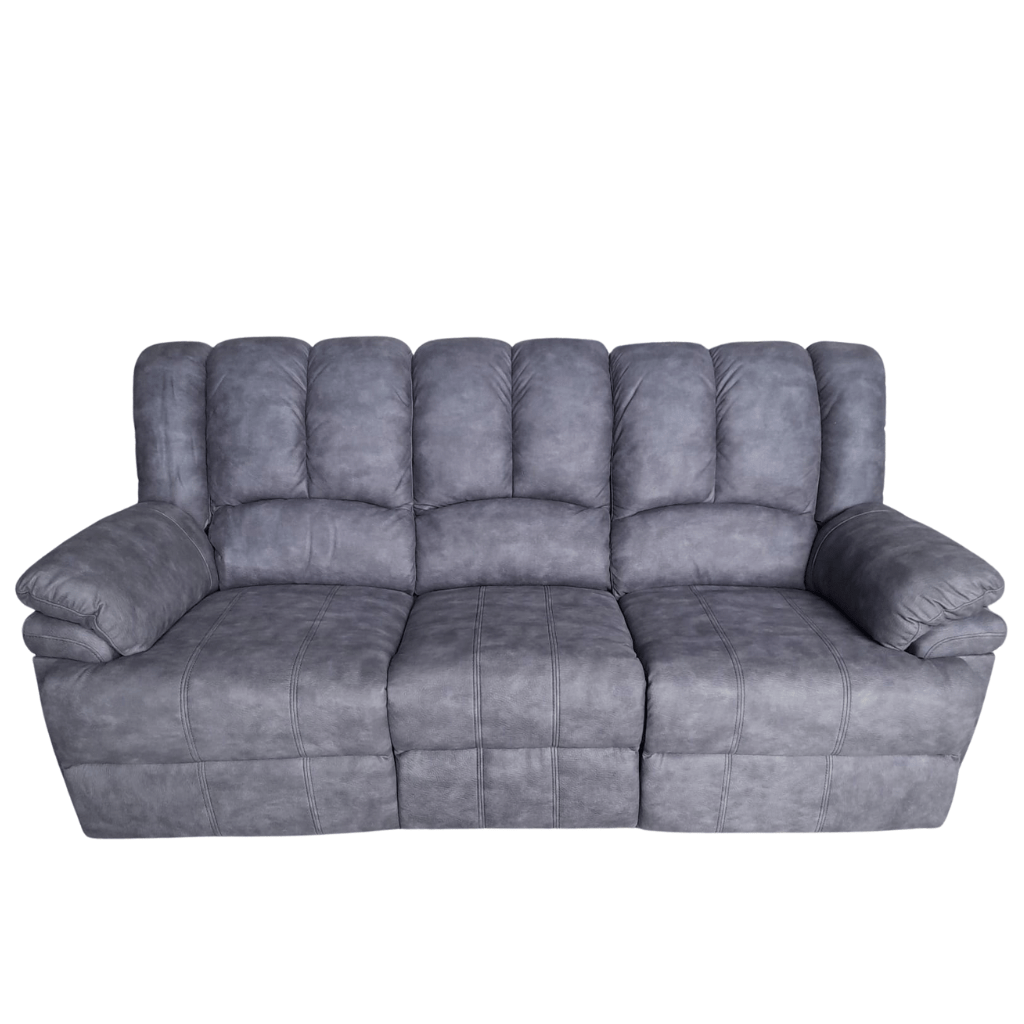 Outlet Torino Grey Fabric 3 Seater Recliner Sofa - Furniture Instore