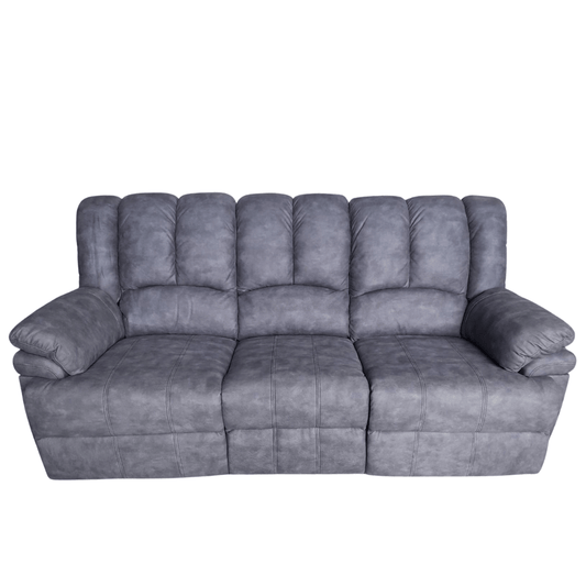 Outlet Torino Grey Fabric 3 Seater Recliner Sofa - Furniture Instore