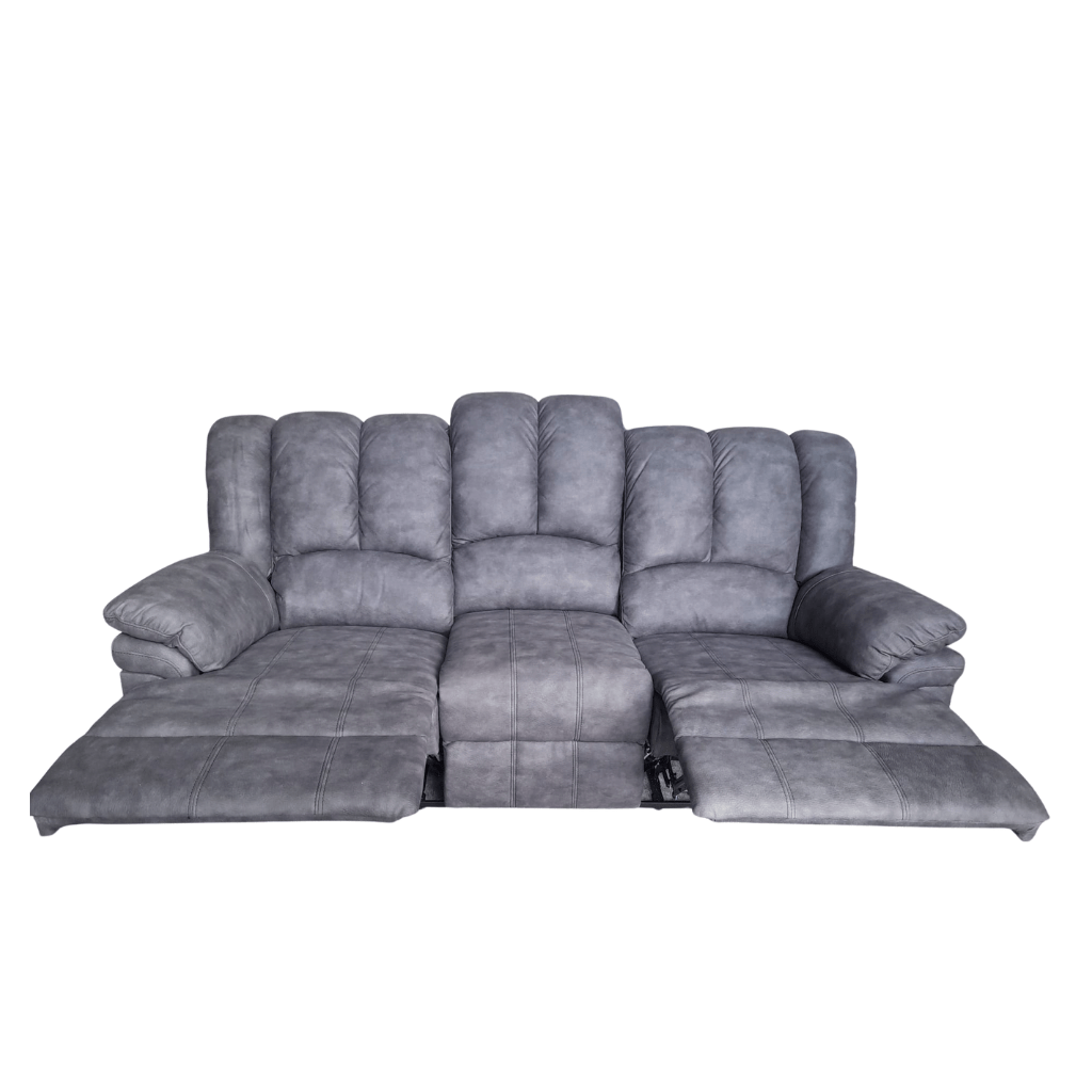 Outlet Torino Grey Fabric 3 Seater Recliner Sofa - Furniture Instore