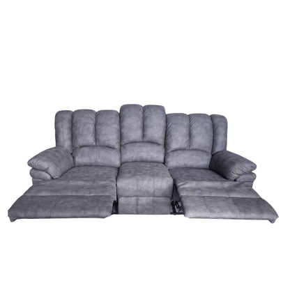 Outlet Torino Grey Fabric 3 Seater Recliner Sofa - Furniture Instore