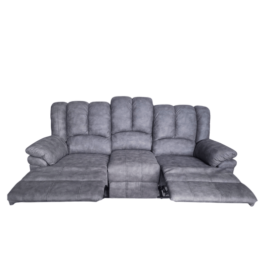 Outlet Torino Grey Fabric 3 Seater Recliner Sofa - Furniture Instore