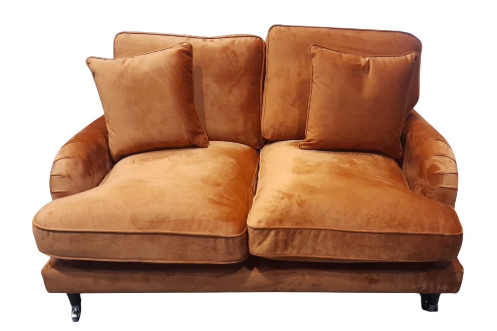 Outlet Rupert Orange Velvet 2 Seater Sofa