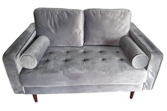 Outlet Scott Grey Velvet 2 Seater Sofa