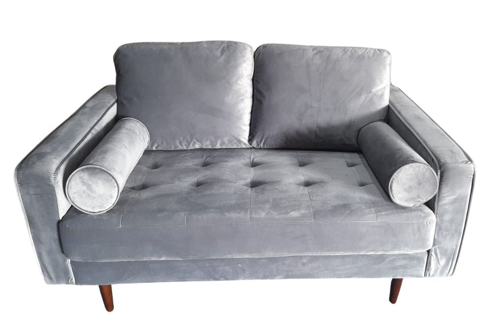 Outlet Scott Grey Velvet 2 Seater Sofa
