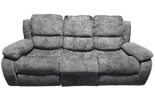 Outlet Valencia Grey Fabric Manual Recliner 3 Seater Sofa