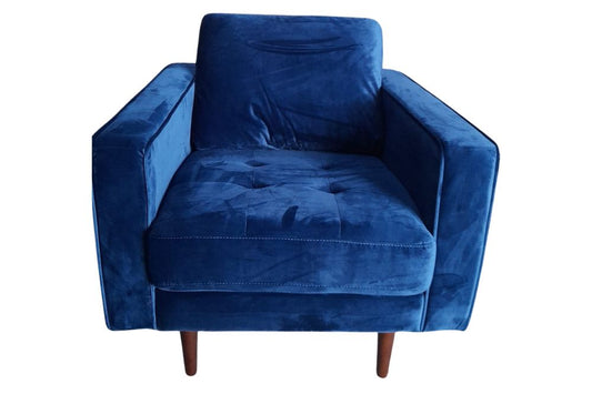 Outlet Scott Blue Velvet Armchair