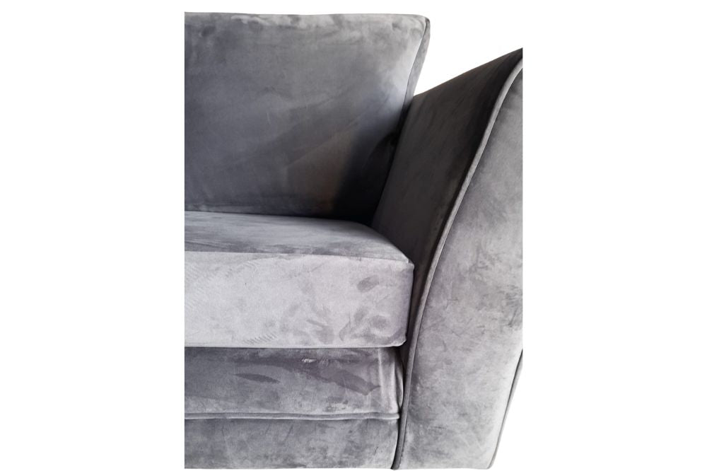 Outlet Malta Grey Velvet 2 Seater Sofa