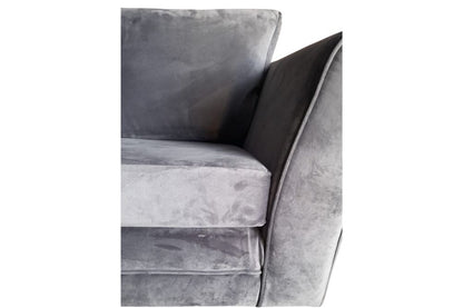 Outlet Malta Grey Velvet 2 Seater Sofa