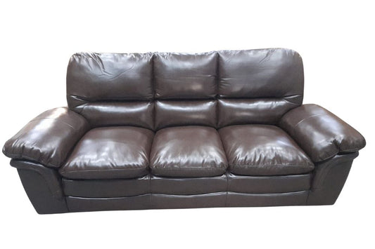 Outlet Verona Brown Leather  3 Seater Sofa