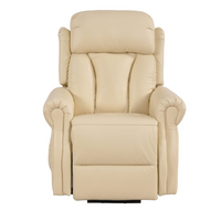 Hunson Genuine Leather Cream Rise & Recline Mobility Chair