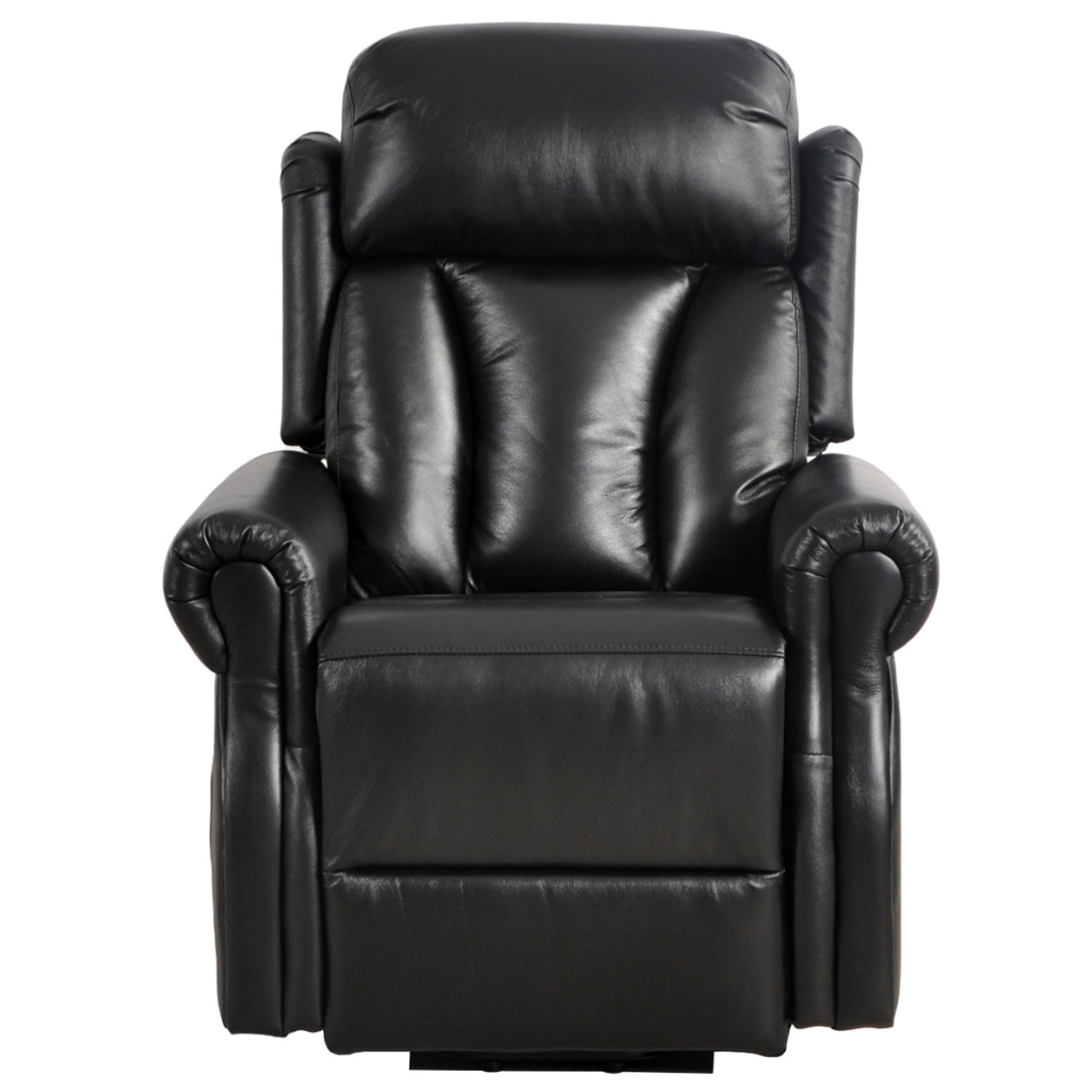 Hunson Genuine Leather Black Rise & Recline Mobility Chair
