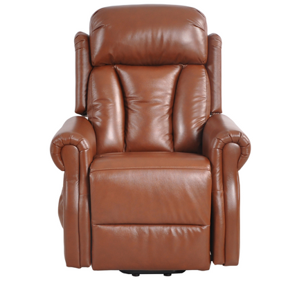 Hunson Genuine Leather Tan Rise & Recline Mobility Chair