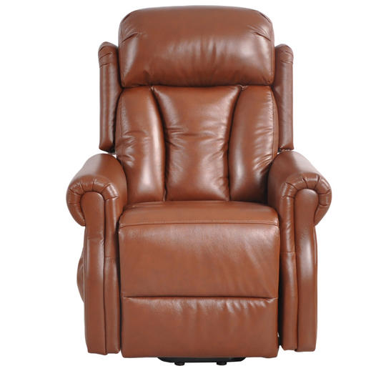 Hunson Genuine Leather Tan Rise & Recline Mobility Chair