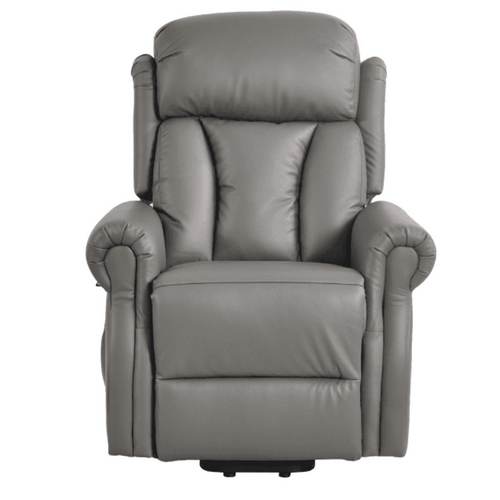 Hunson Genuine Leather Grey Rise & Recline Mobility Chair