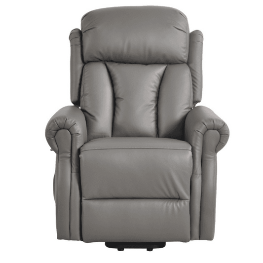 Hunson Genuine Leather Grey Rise & Recline Mobility Chair
