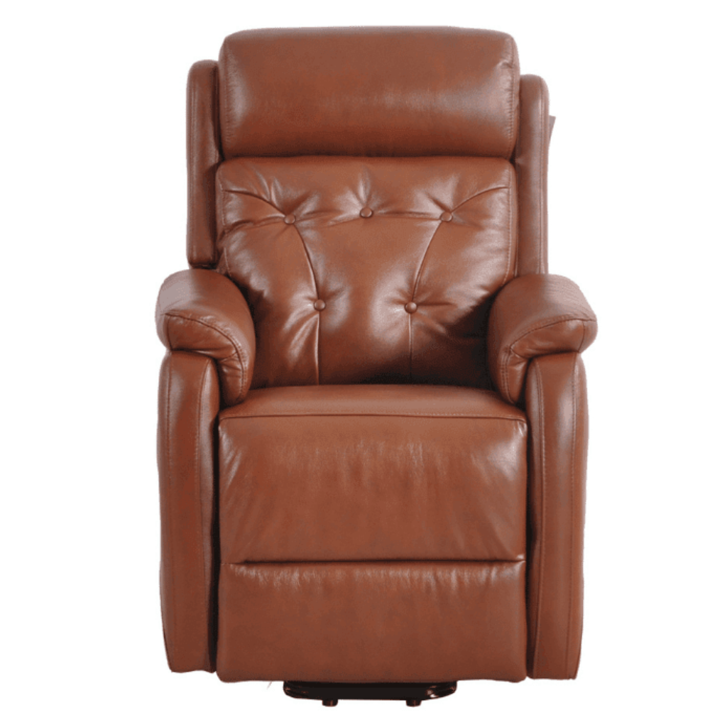 Bilbury Genuine Leather Tan Rise & Recline Mobility Chair