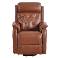 Bilbury Genuine Leather Tan Rise & Recline Mobility Chair
