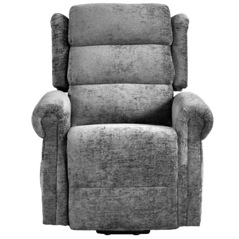 Kingsbury Light Grey Fabric Rise & Recline Mobility Chair - Furniture Instore