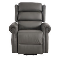 Kingsbury Genuine Leather Grey Rise & Recline Mobility Chair