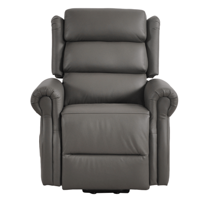 Kingsbury Genuine Leather Grey Rise & Recline Mobility Chair