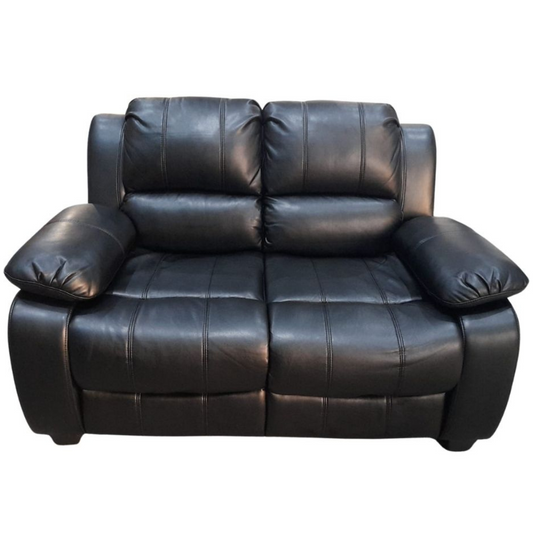 Outlet Valerie Black Leather 2 Seater Sofa