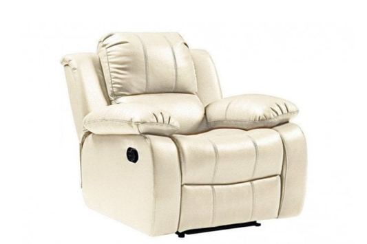 Outlet Valencia Cream Leather Recliner Armchair