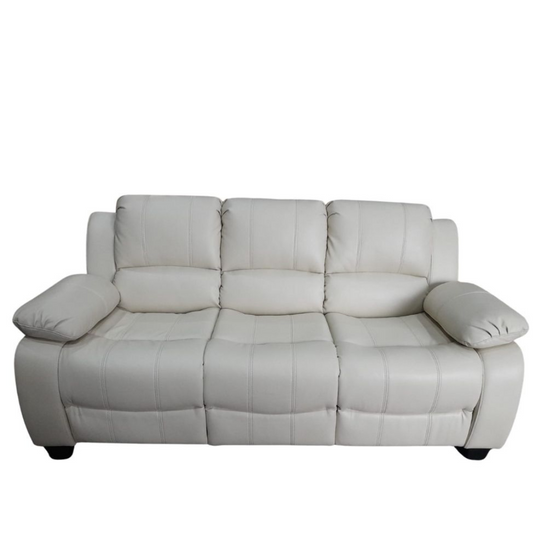 Outlet Valerie Cream Leather  3 Seater Sofa