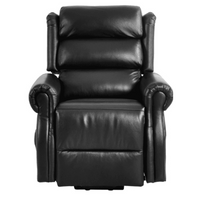 Kingsbury Genuine Leather Black Rise & Recline Mobility Chair