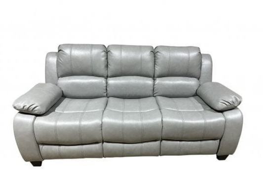 Outlet Valerie Light Grey Leather  3 seater