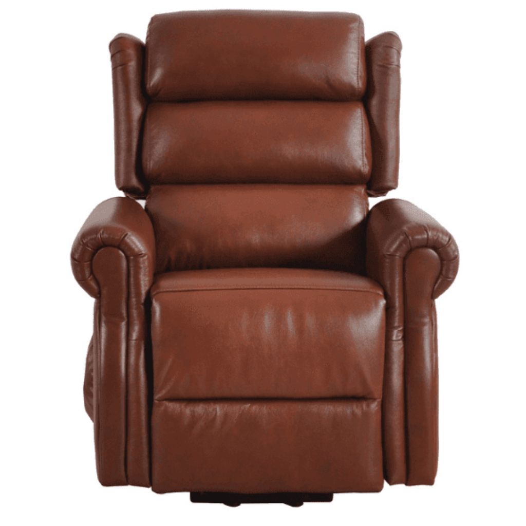 Kingsbury Genuine Leather Tan Rise & Recline Mobility Chair