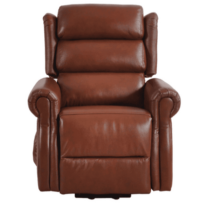 Kingsbury Genuine Leather Tan Rise & Recline Mobility Chair