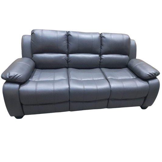 Gray leather sofa on a white background
